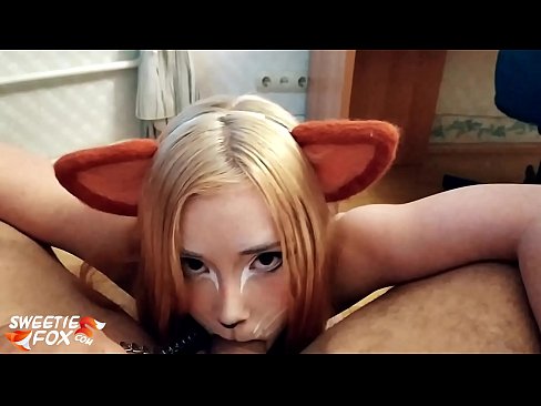 ❤️ Kitsune nqos dick thiab cum hauv nws lub qhov ncauj ️❌ Sex video ntawm peb